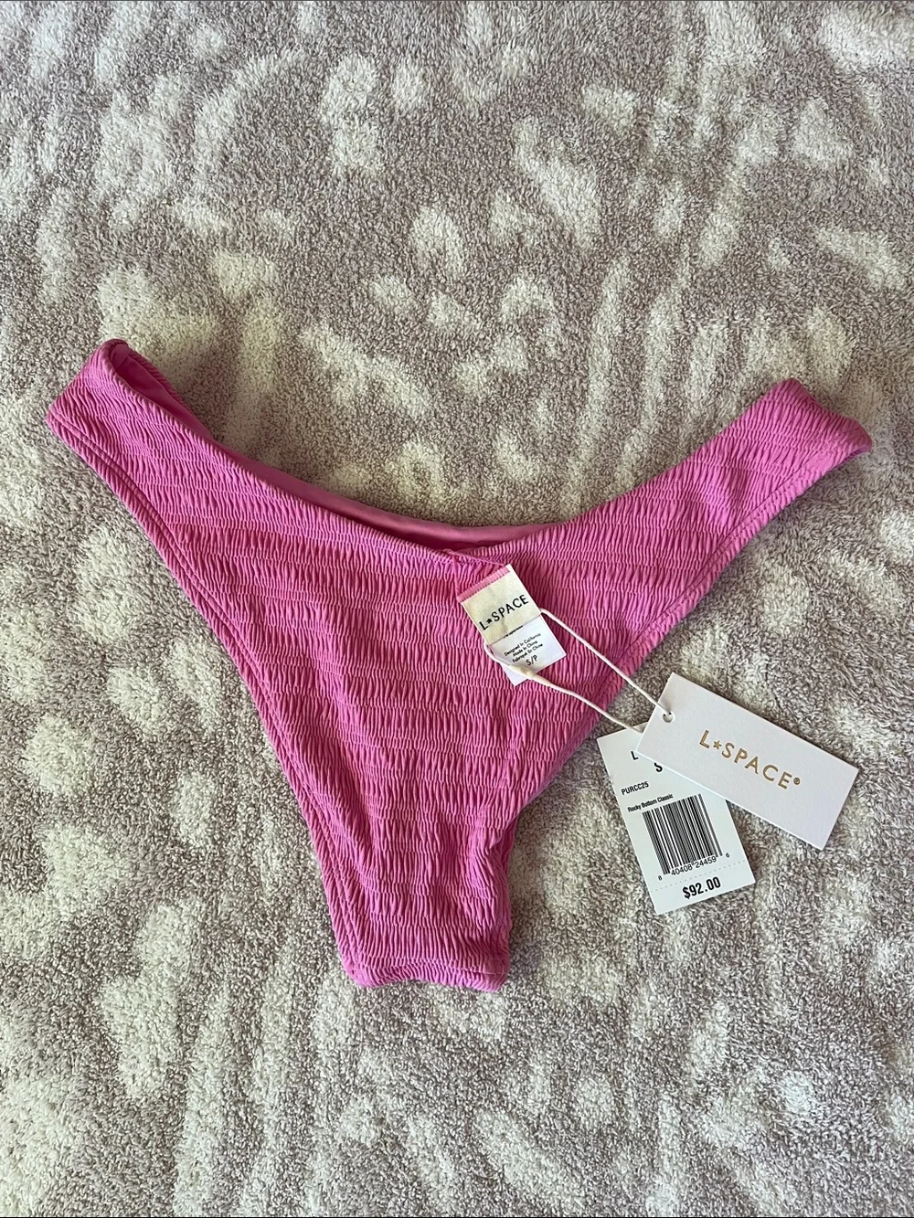 L*Space Hot Pink Ribbed Bikini Bottom